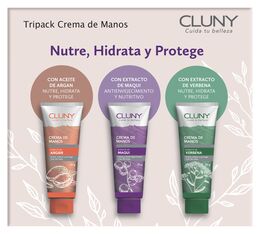 Pack Cluny Crema de Manos Argan 80g + Crema de Mano Maqui 80g + Crema de Manos Verbena 80g