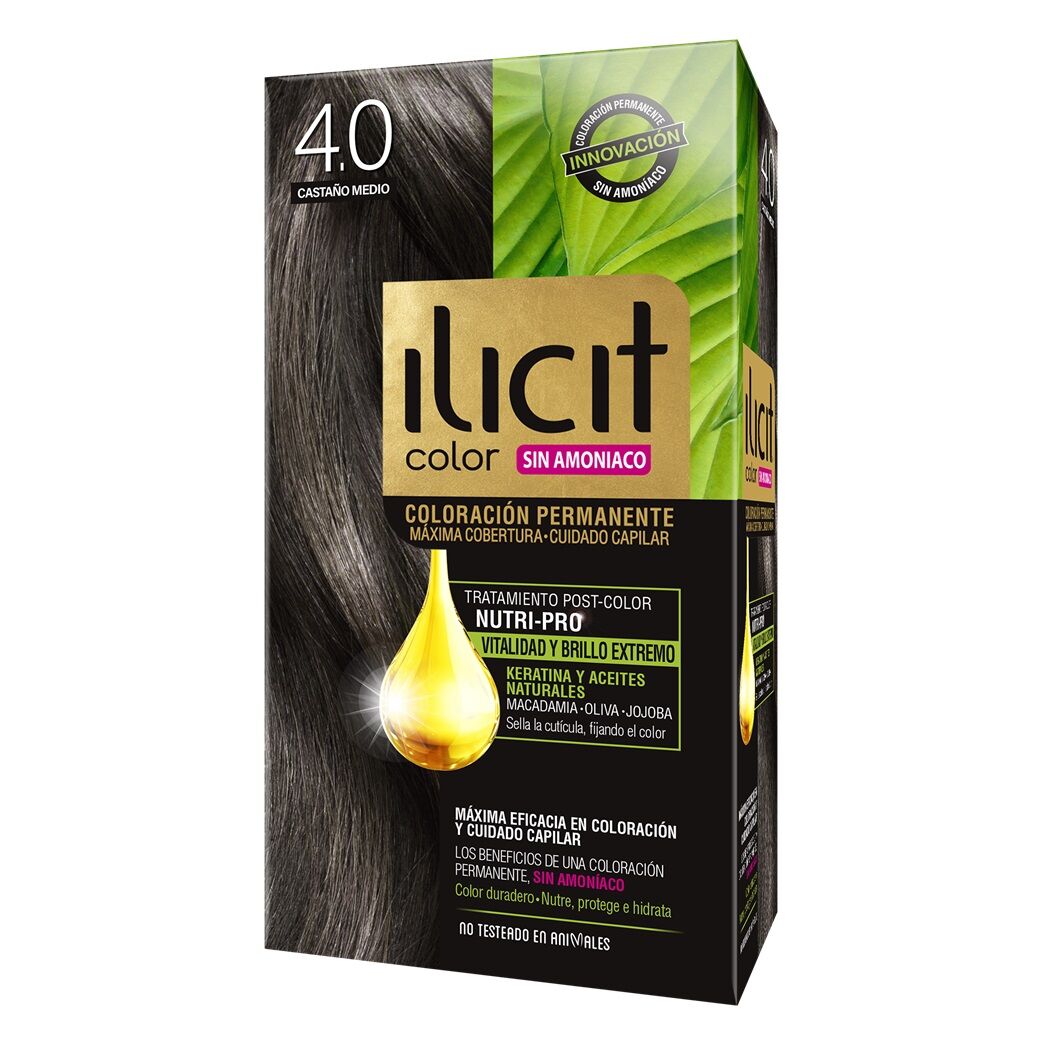Tintura Ilicit Sin Amoníaco 4/0 Castaño Medio