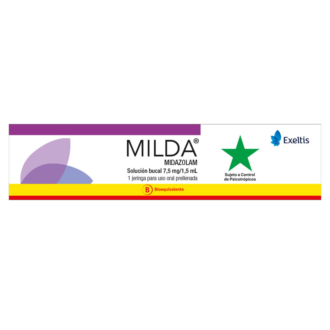 Milda (B) Midazolam 7.5mg/1.5ml Solución Bucal 2 Jeringas Prellenadas