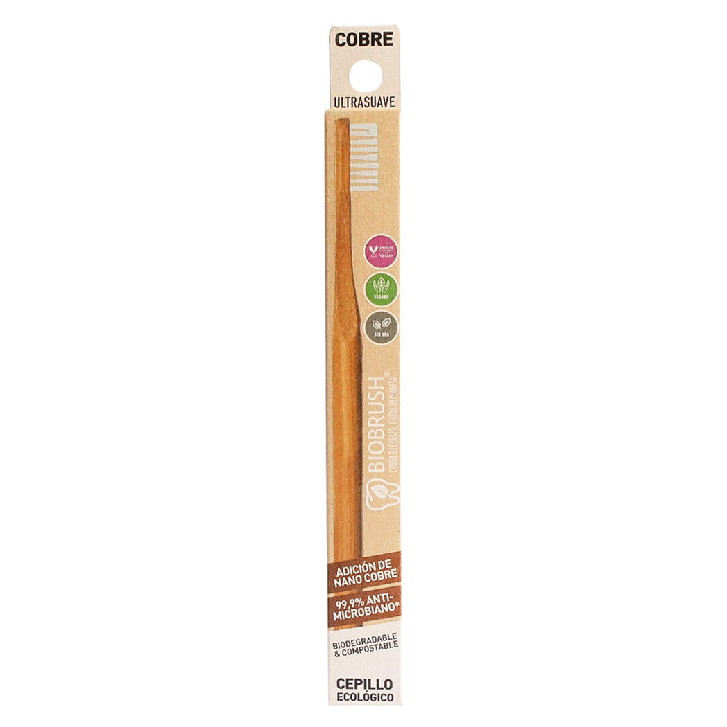 Cepillo Dental de Bambú Biobrush Ultra Suave Blanco 1 Unidad