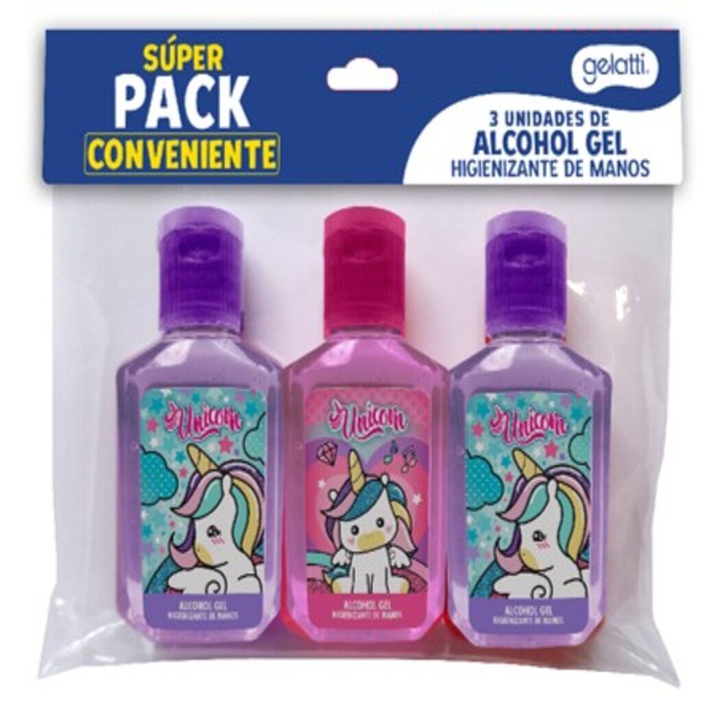 Pack Conveniente Alcohol Gel Mix Niña 3 Unidades