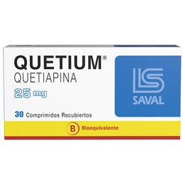 Quetium (B) Quetiapina 25mg 30 Comprimidos Recubiertos
