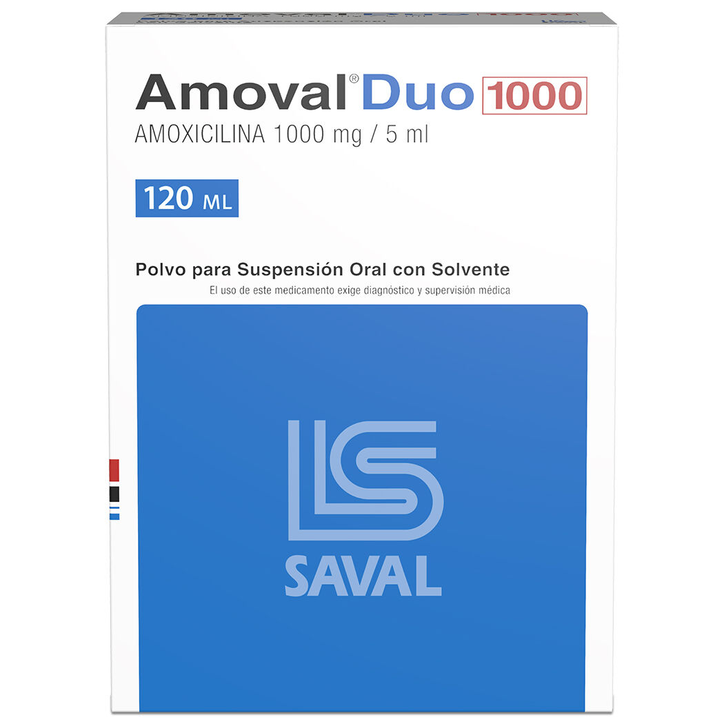 Amoval Duo 1000 Amoxicilina Suspensión Oral 120ml