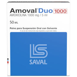 Amoval Amoxicilina 1000 mg/5ml Suspensión 50 mL