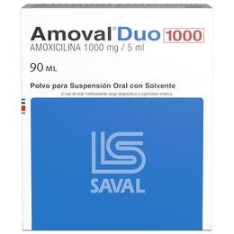 Amoval Amoxicilina 1000 mg/5ml Suspensión 90 mL