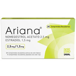 Ariana 2.5mg/1.5mg Nomegestrol / Estradiol 28 Comprimidos Recubiertos