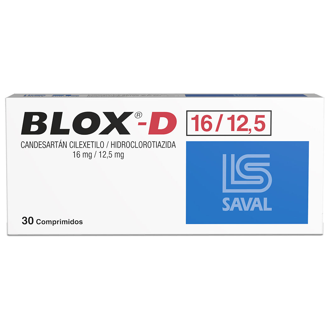 Blox-D Candesartán / Hidroclorotiazida 16/12.5 30 Comprimidos