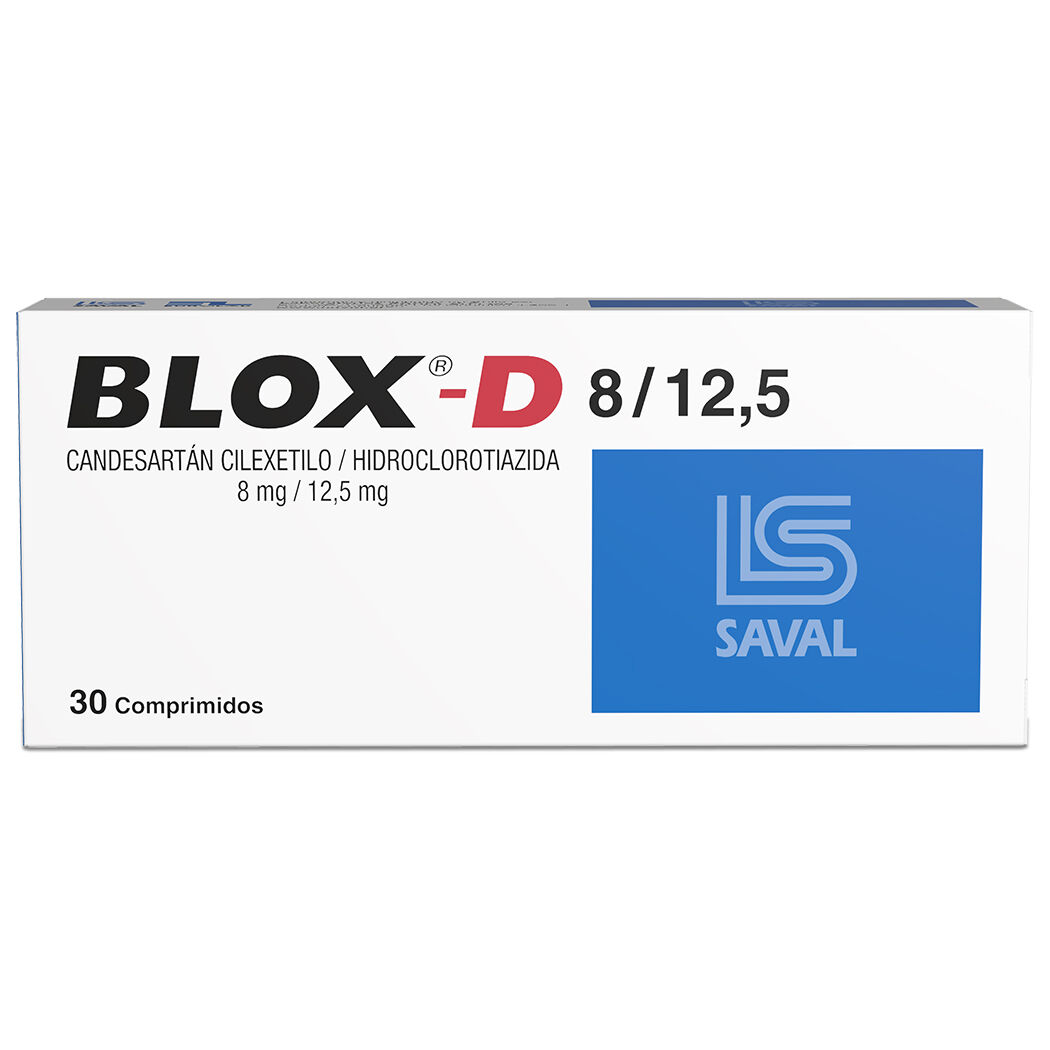 Blox-D Candesartán Cilexetilo / Hidroclorotiazida 8/12.5 30 Comprimidos