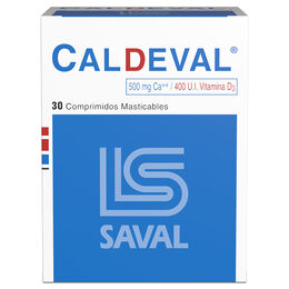 Caldeval Calcio / Vitamina D3 30 Comprimidos Masticables