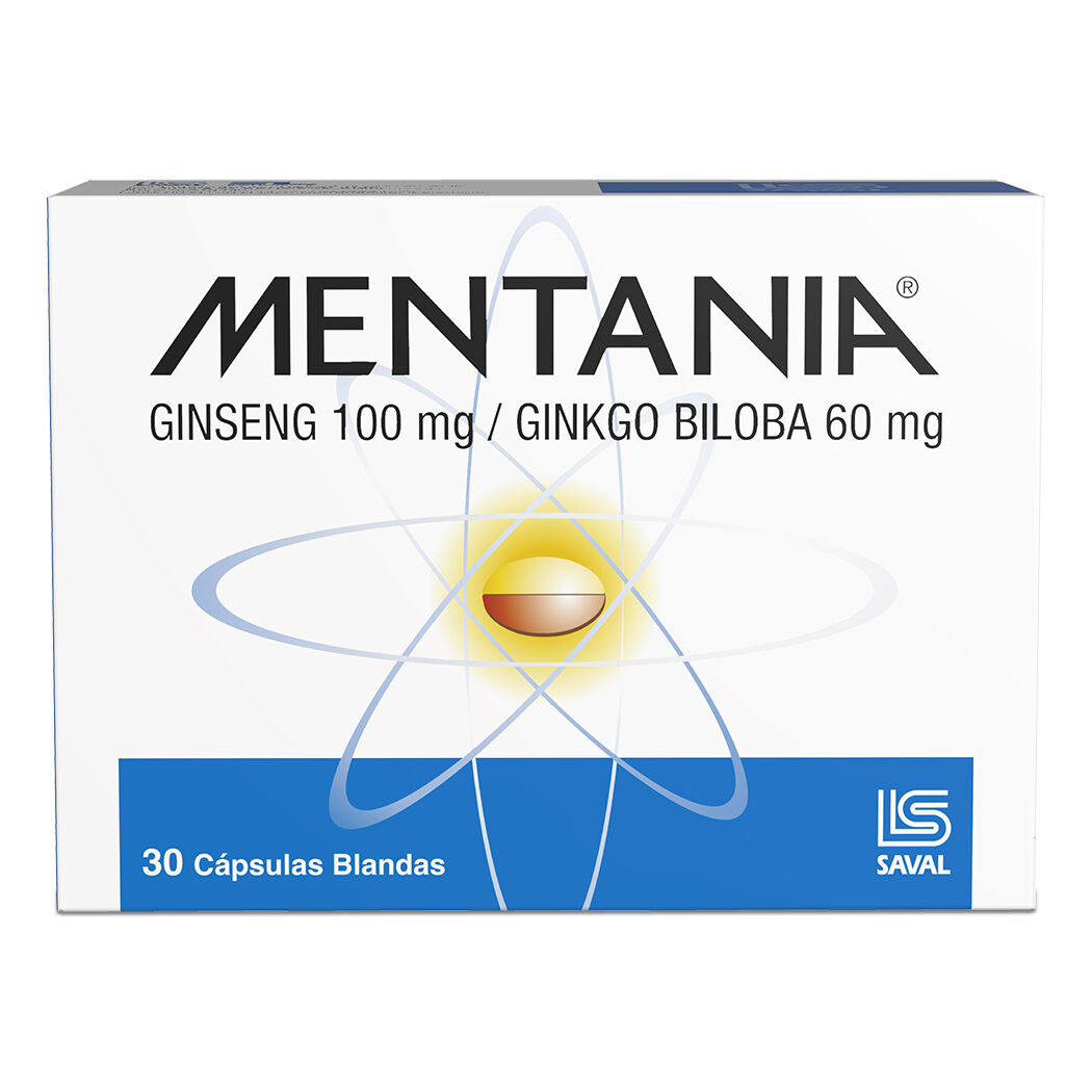 Mentania Ginkgo Biloba / Panax Ginseng 30 Cápsulas Blandas