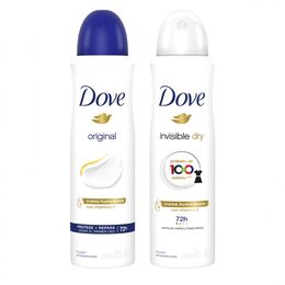 Pack Dove Mujer Desodorante Aeorosol Original e Invisible Dry 150ml