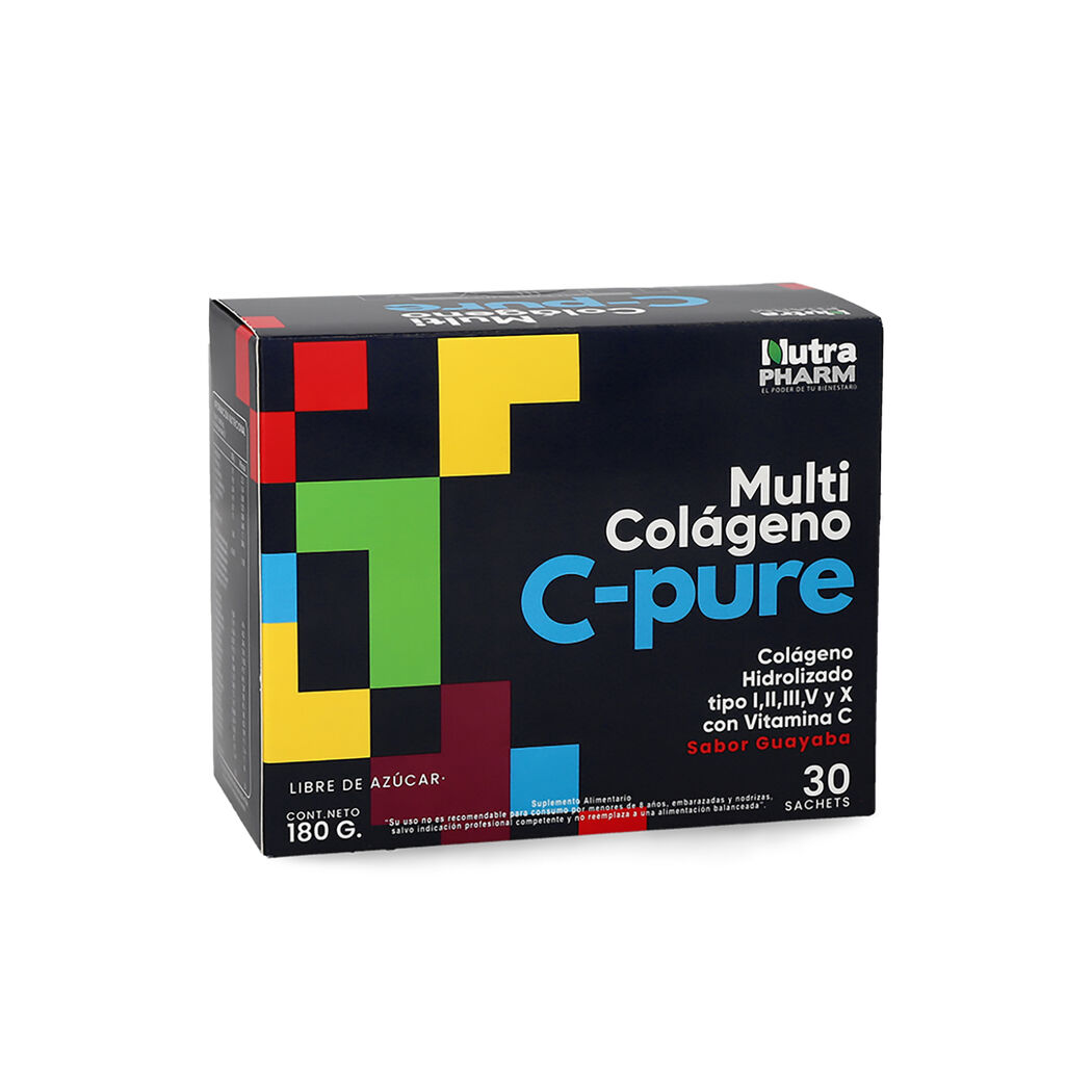 Multicolágeno C-Pure Sabor Guayaba Nutrapharm 30 Sachets