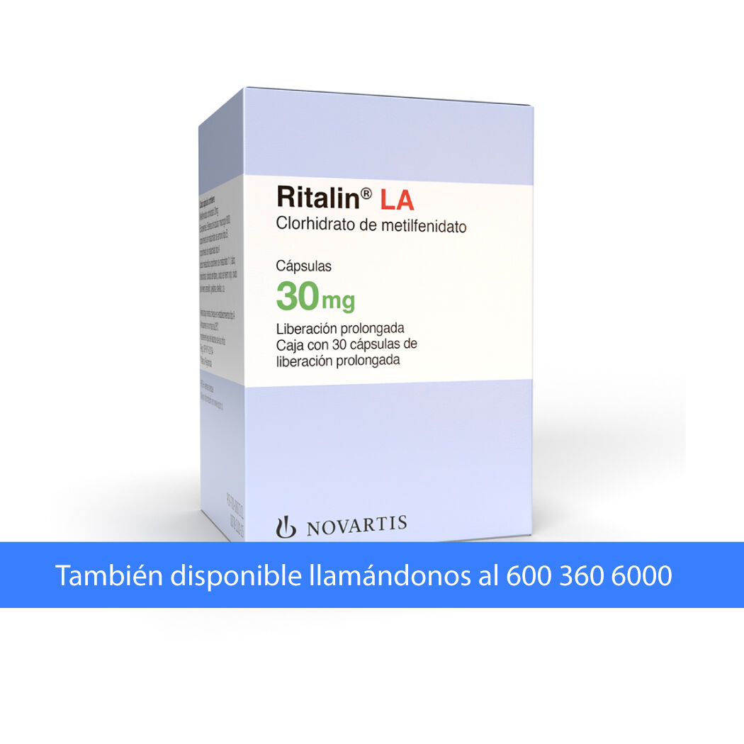 Ritalin LA (R) Metilfenidato 30mg 30 Cápsulas