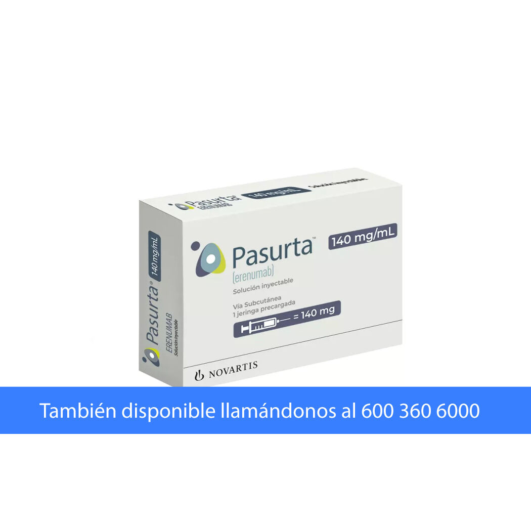 Pasurta Erenumab 140mg/ml Inyectable 1 Jeringa Prellenada
