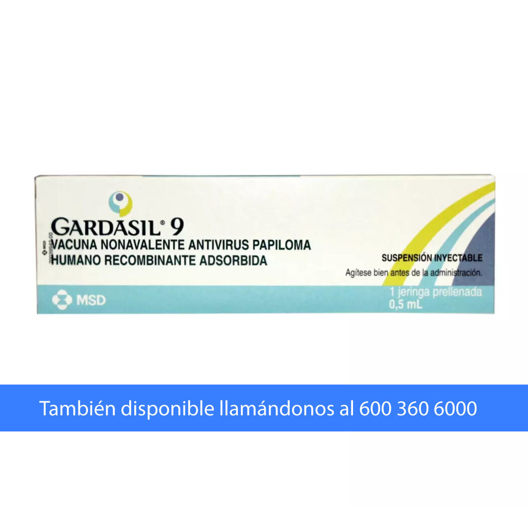 Gardasil 9 Vacuna Antivirus Papiloma VPH Inyectable 1 Jeringa Prellenada