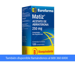 Matiz (B) Acetato Abiraterona 250mg 120 Comprimidos