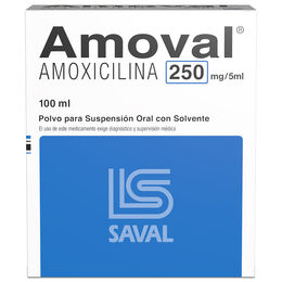 Amoval Amoxicilina 250 mg/5ml Suspensión 100 mL