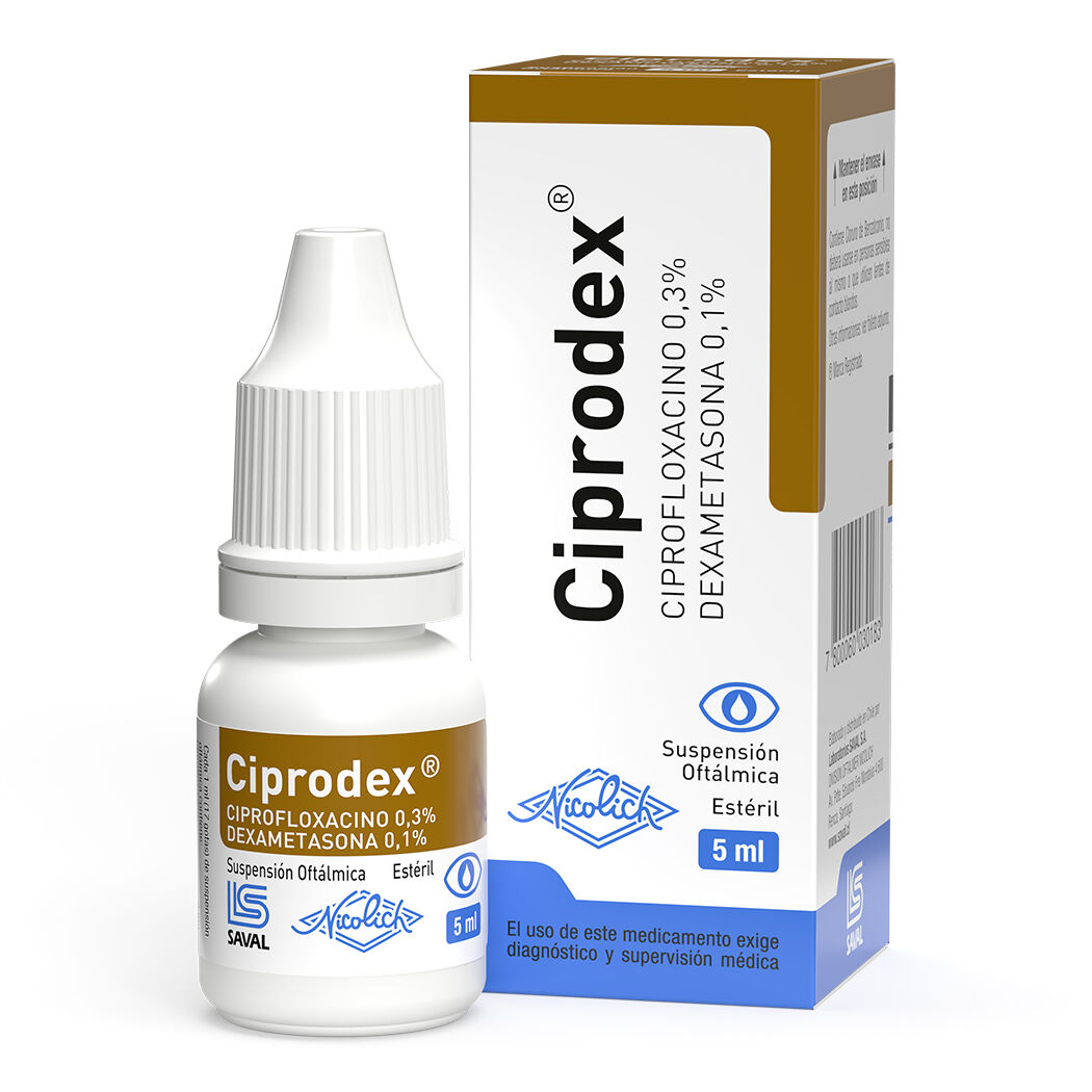 Ciprodex Ciproflxacino / Dexametasona Solución Oftálmica 5ml