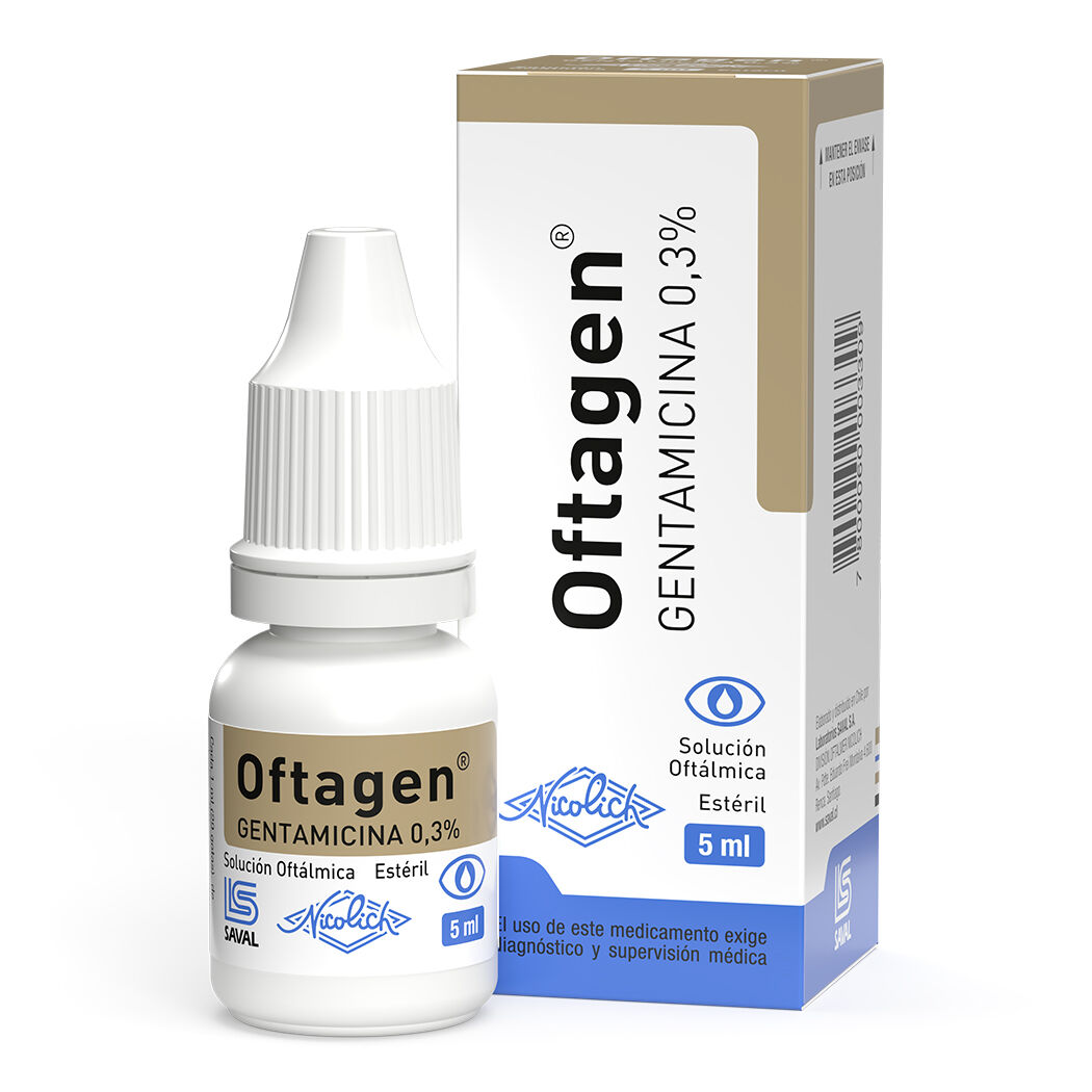 Oftagen Gentamicina 0.3% Solución Oftálmica 5ml