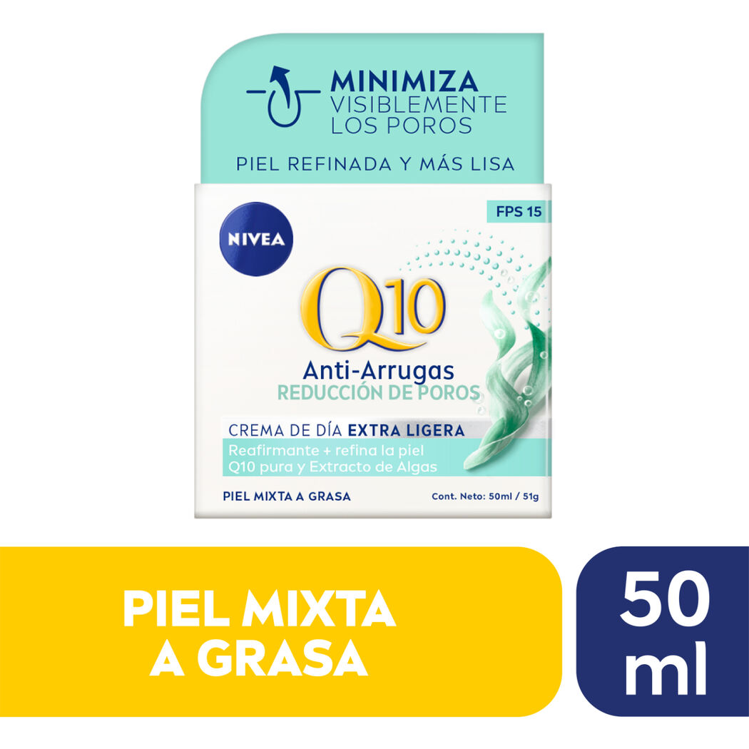 NIVEA Crema Facial Q10 Día Antiarrugas Reducción De Poros 50ml