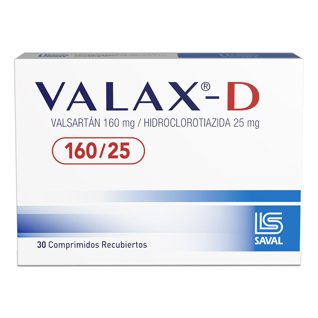 Valax-D Valsartan 160/25 30 Comprimidos Recubiertos