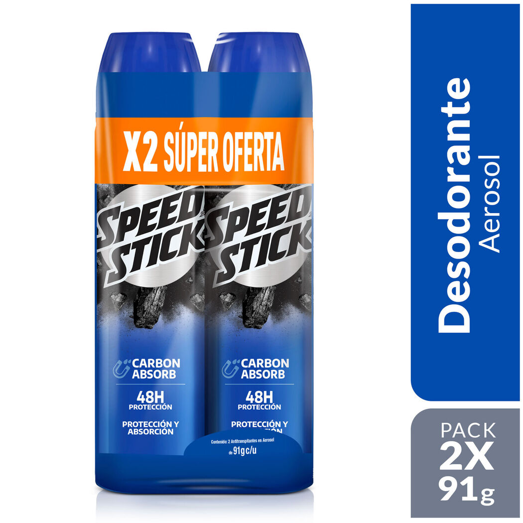 Speed Stick Desodorante Spray Carbón 2 Unidades