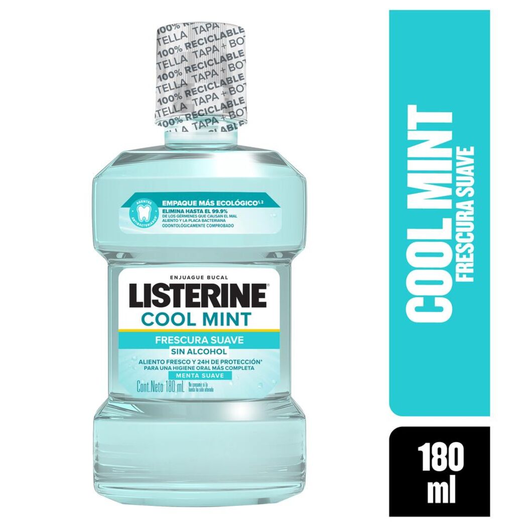 Enjuague Bucal Listerine Cool Mint Zero Alcohol 180ml