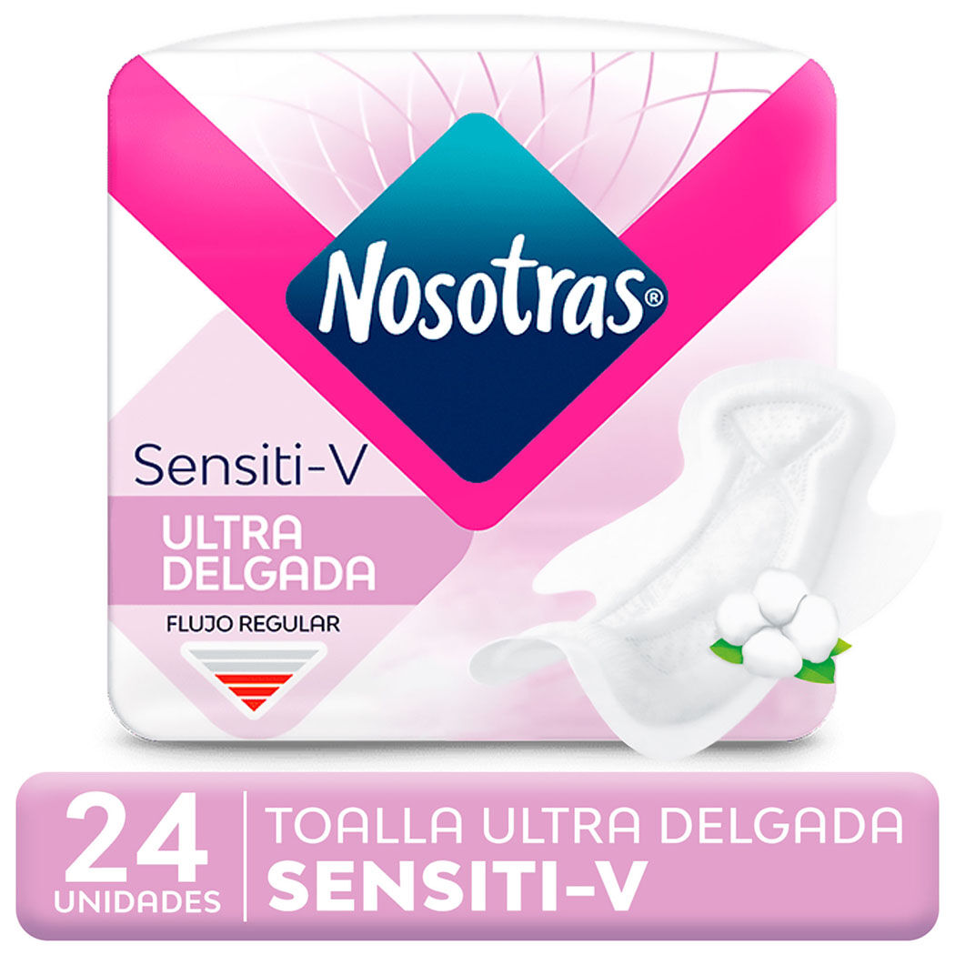 Toalla Higiénica Nosotras Ultra Delgada Sensiti-V 24 Unidades