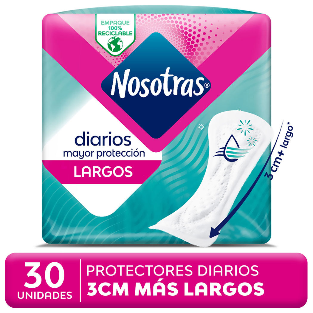 Nosotras Protectores Diarios Largos 30 Unidades