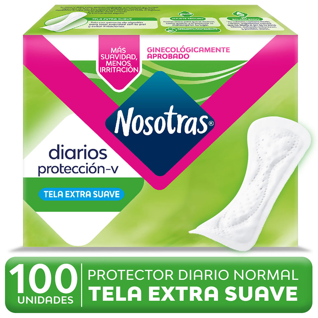 Protectores Diarios Normal Tela Suave 100 Unidades
