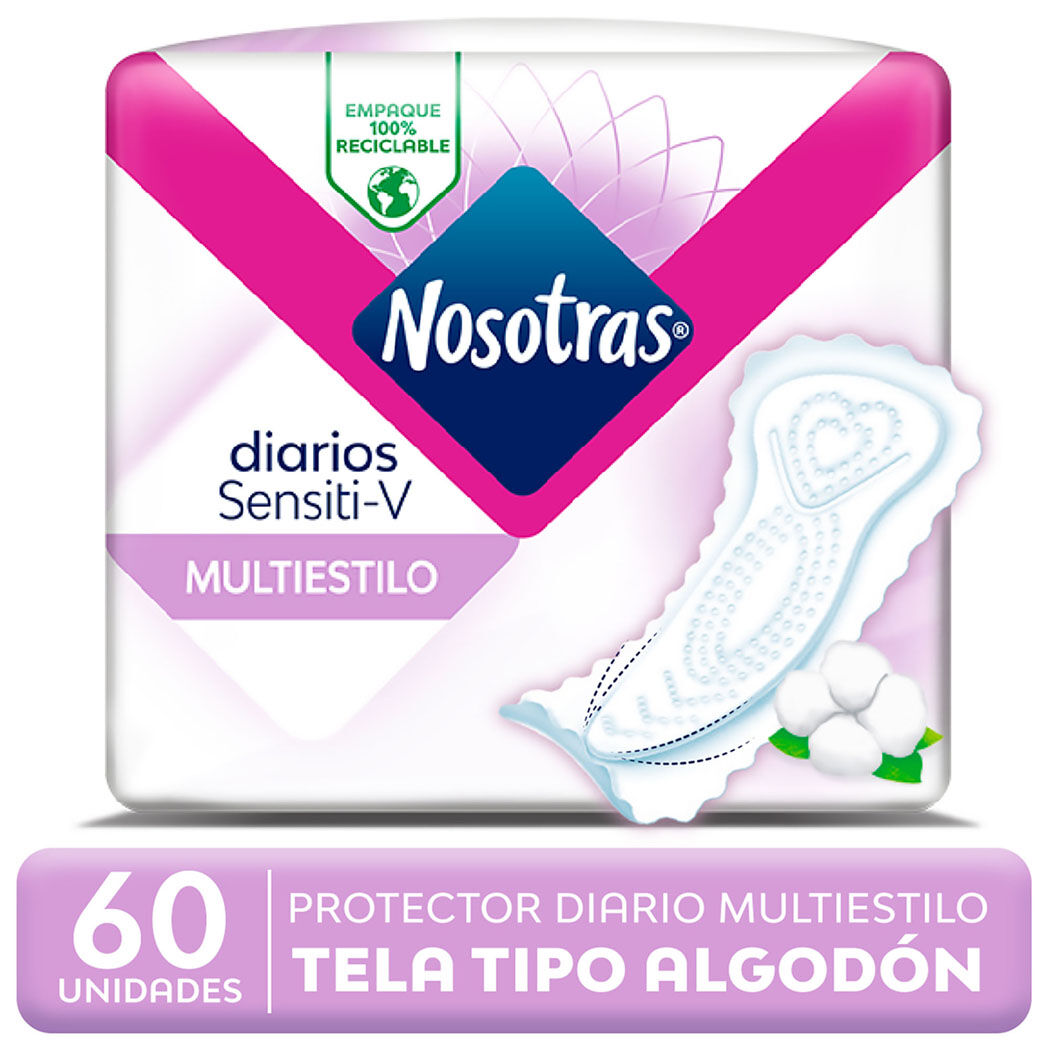 Protector Diario Nosotras Sensiti-V Multiestilo 60 Unidades