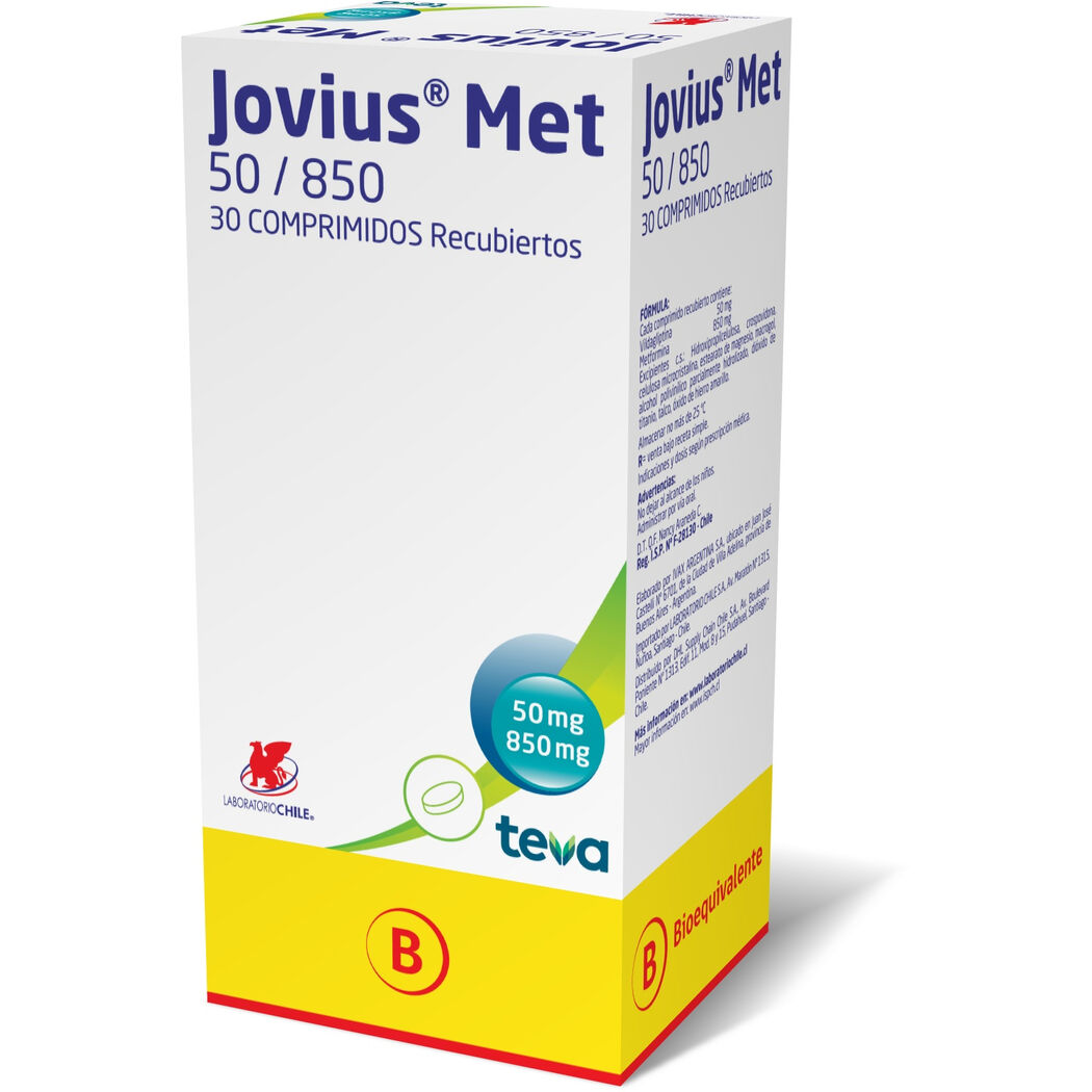 Jovius Met (B) 850/50 Metformina / Vildagliptina 30 Comprimidos Recubiertos