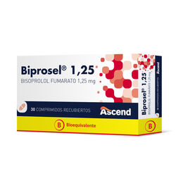 Biprosel (B) Bisoprolol 1.25mg 30 Comprimidos Recubiertos