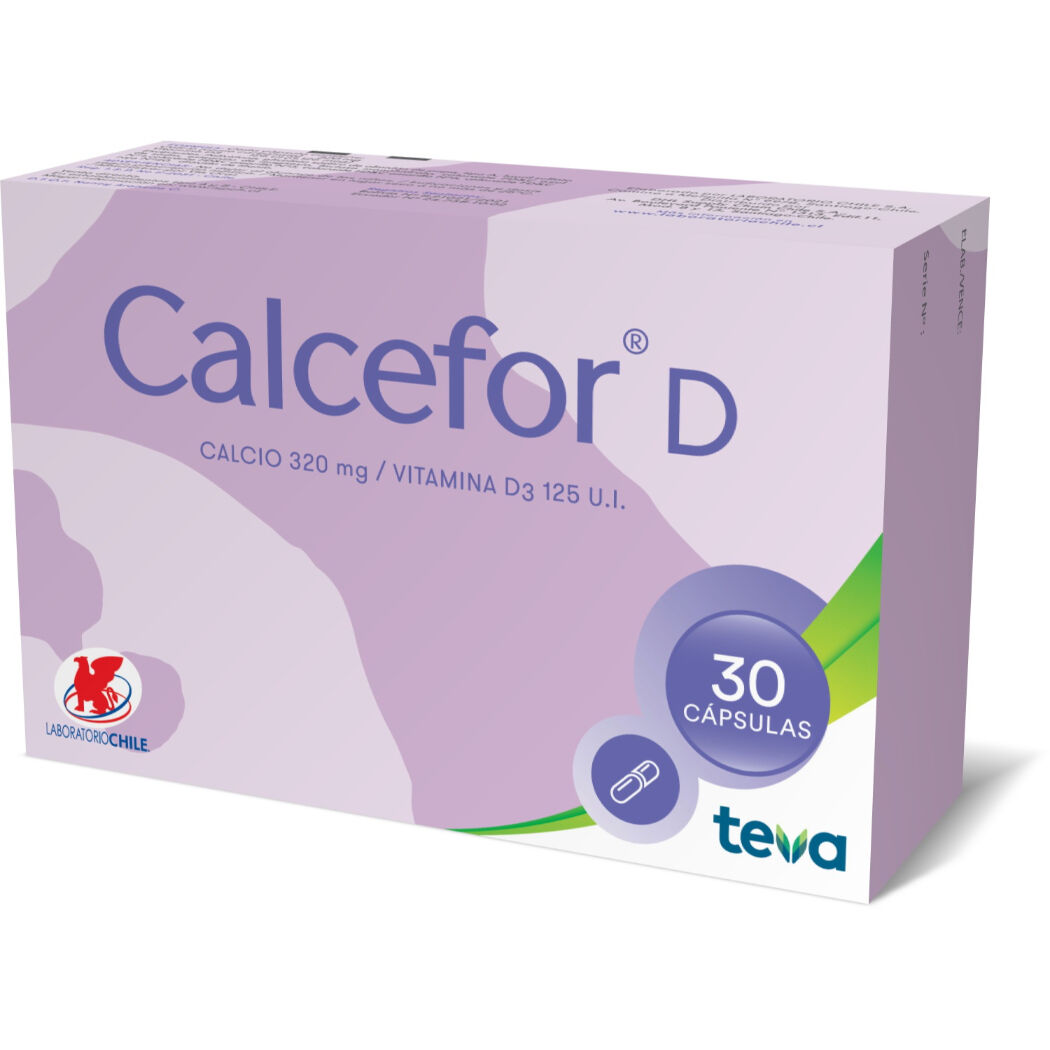 Calcefor D Calcio/Vitamina D3 30 Cápsulas