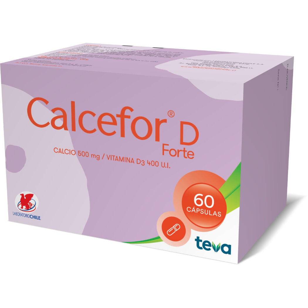 Calcefor D Forte Calcio / Vitamina D3 60 Cápsulas