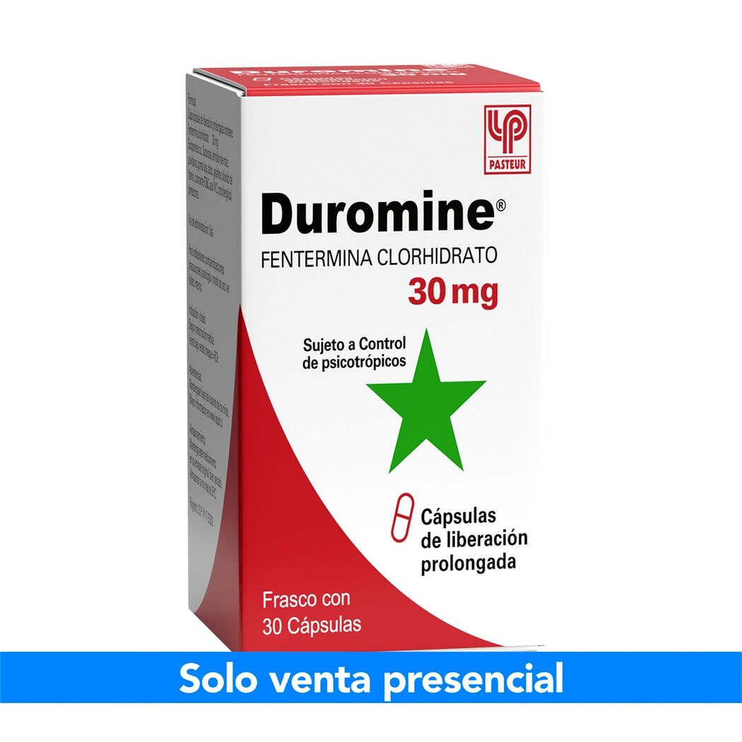 Duromine Fentermina 30mg 30 Cápsulas Prolongadas