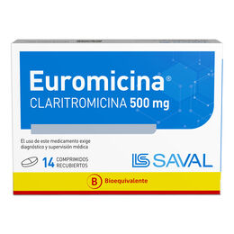 Euromicina (B) Claritromicina 500mg 14 Comprimidos Recubiertos