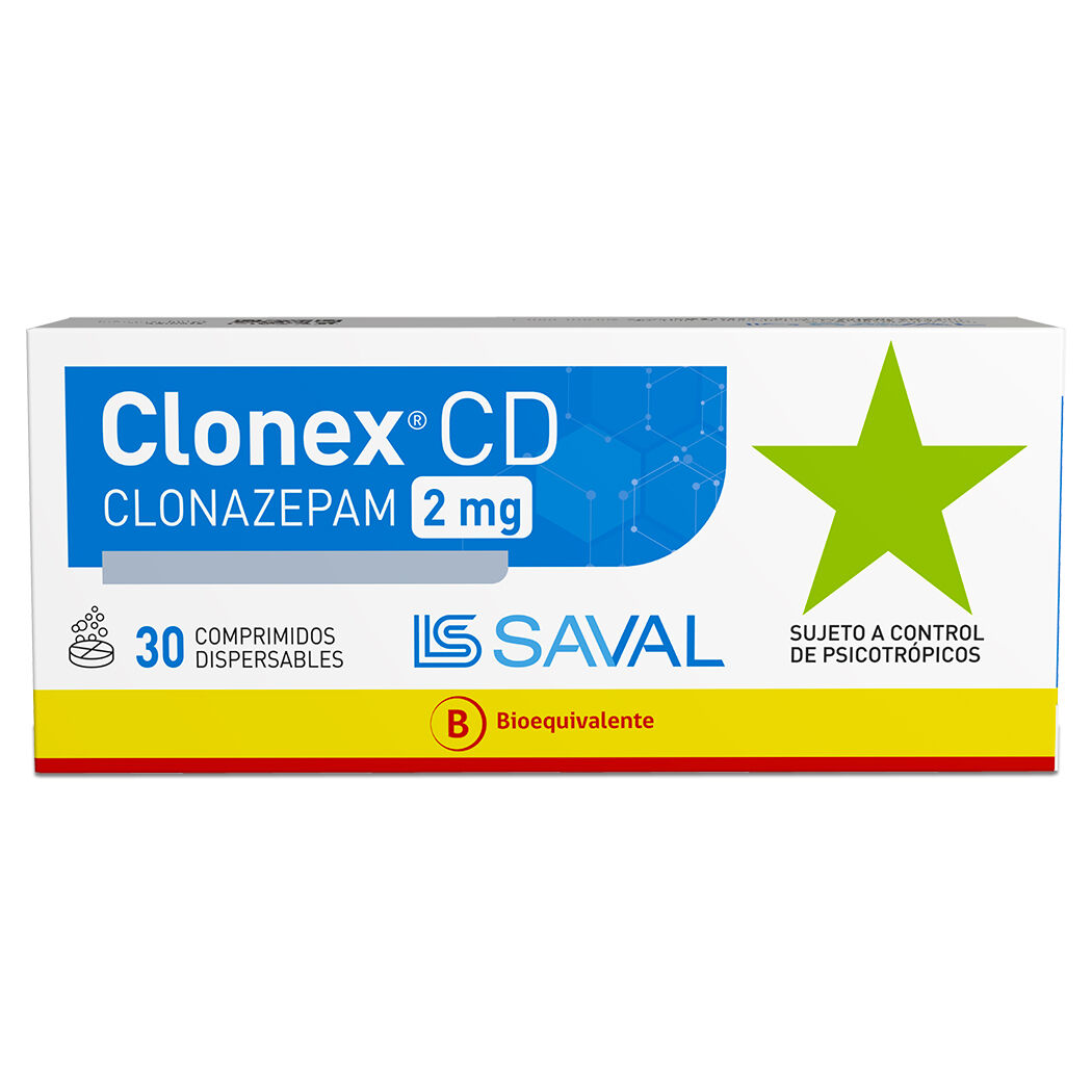 Clonex CD Clonazepam 2mg 30 Comprimidos Dispersables