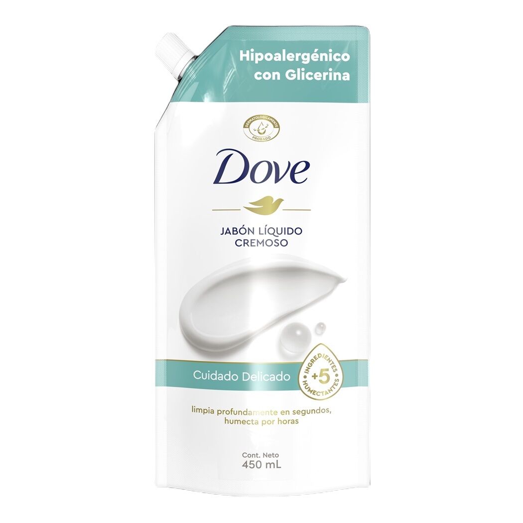 Dove Jabon Liquido Hipoalergenico Cuidado Delicado 450ml