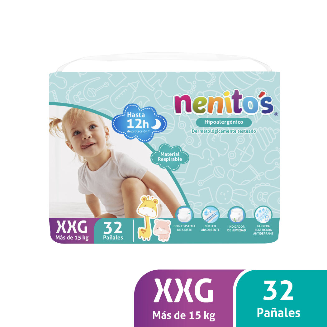 Pañales Desechables Nenitos Talla XXG 32 Unidades