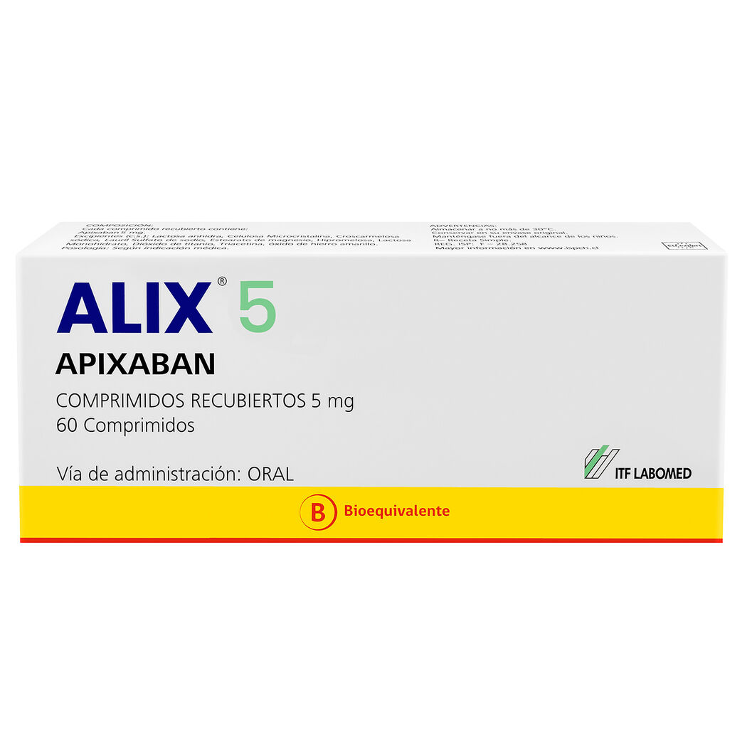 Alix (B) Apixaban 5mg 60 Comprimidos Recubiertos