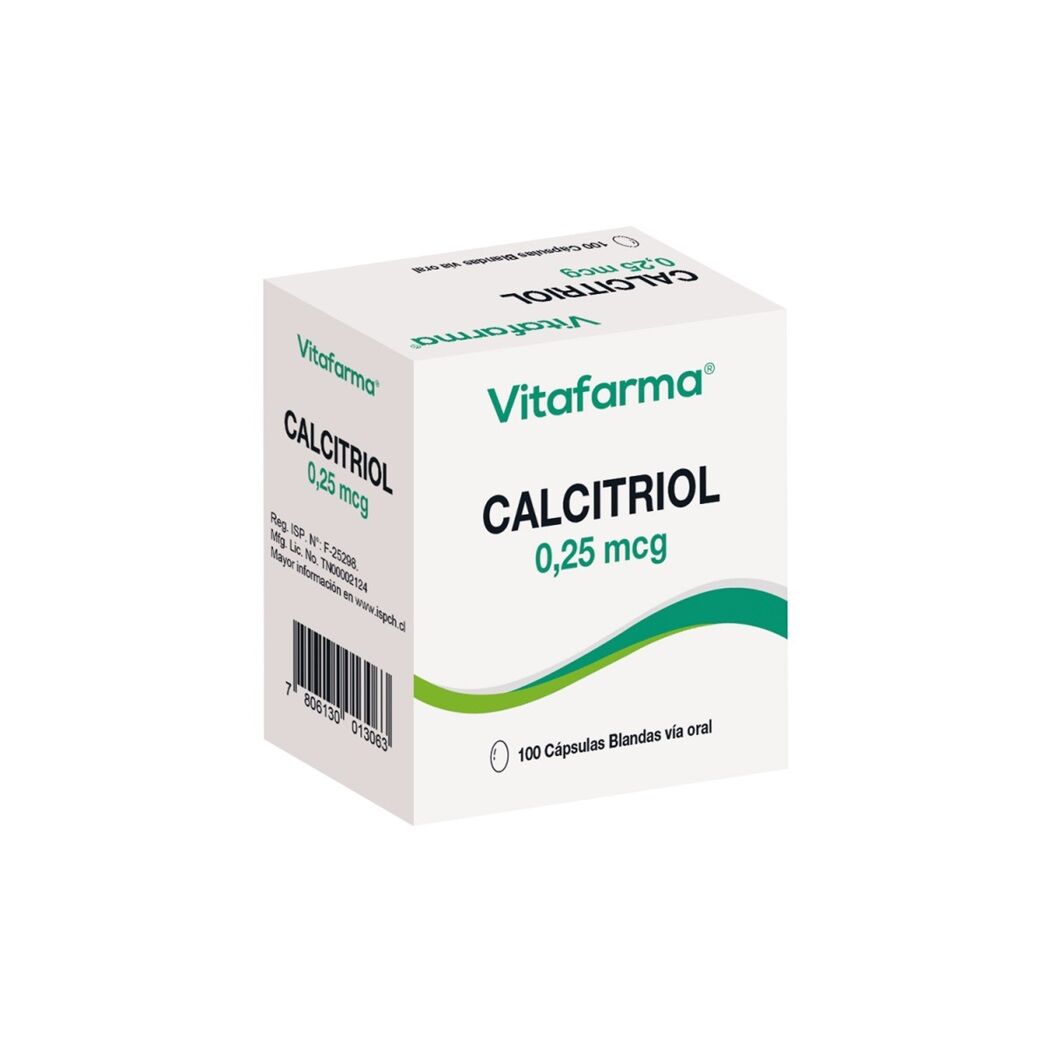 Calcitriol 0.25mcg 100 Cápsulas Blandas