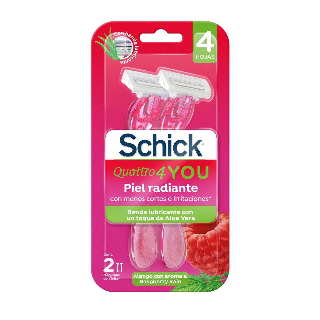 Máquina de Afeitar Schick Quattro4 You Raspberry Rain 2 Unidades