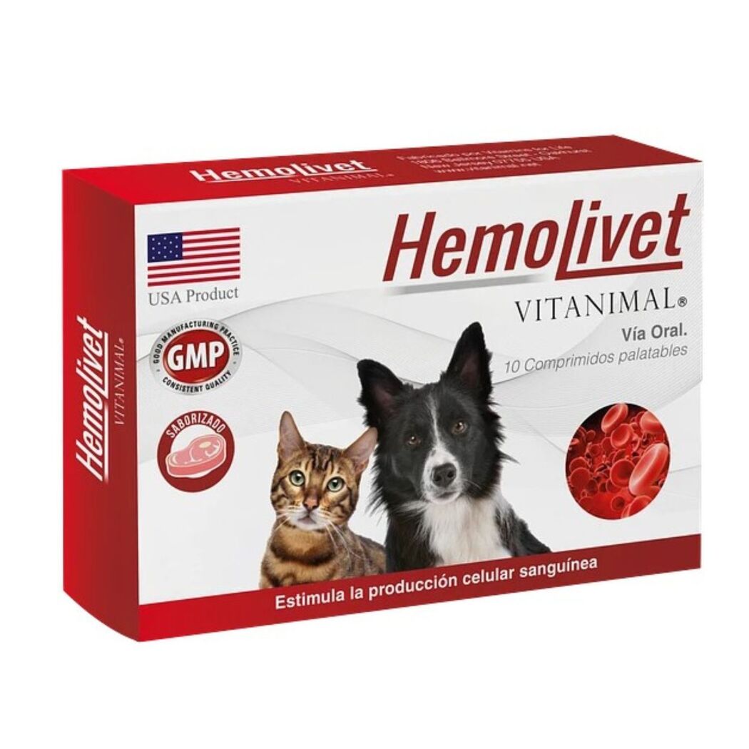 Vitaminal Hemolivet 10 Comprimidos Palatables