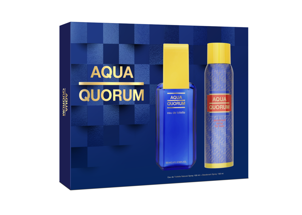 Estuche Quorum Aqua Eau de Toilette for Men Tester 100ml + Desodorante Spray for Men 150ml