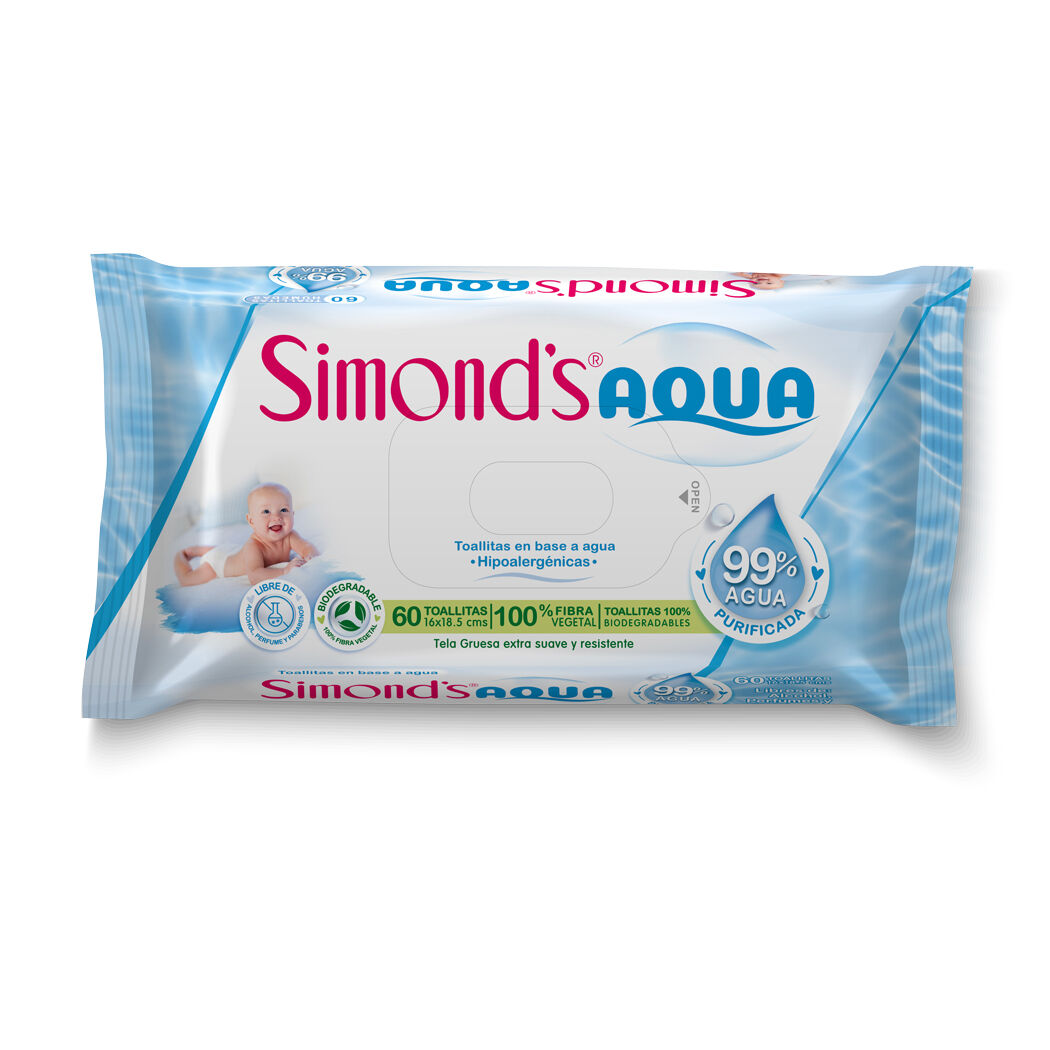 Simonds Toallitas Wipes Aqua 60 Unidades
