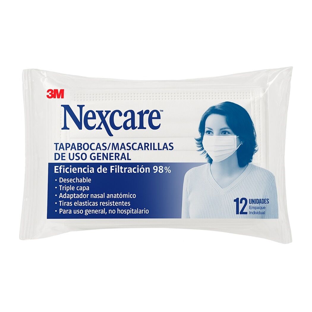 Mascarilla Nexcare Bolsa 12 Unidades