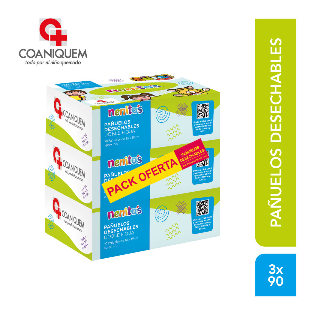 Pañuelos Desechables Nenitos Coaniquem 3x90 Unidades