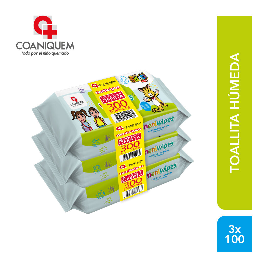Toallitas Húmedas Nenitos Coaniquem 3x100 Unidades