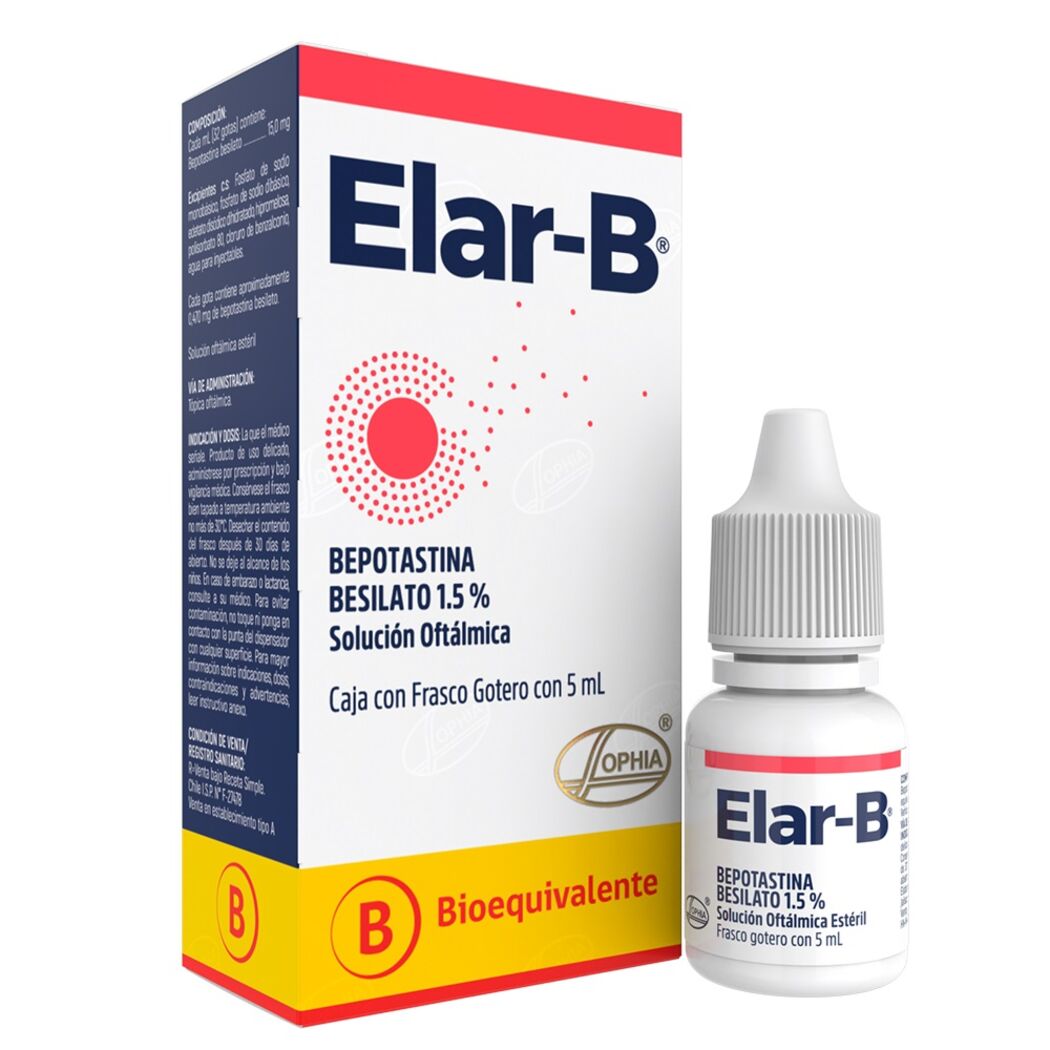 Elar-B (B) Bepotastina Besilato 1.5% Solución Oftálmica 5ml